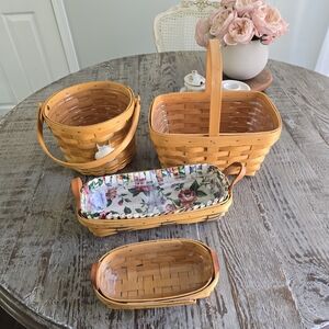 Longaberger Natural Woven Baskets, Set of 4
